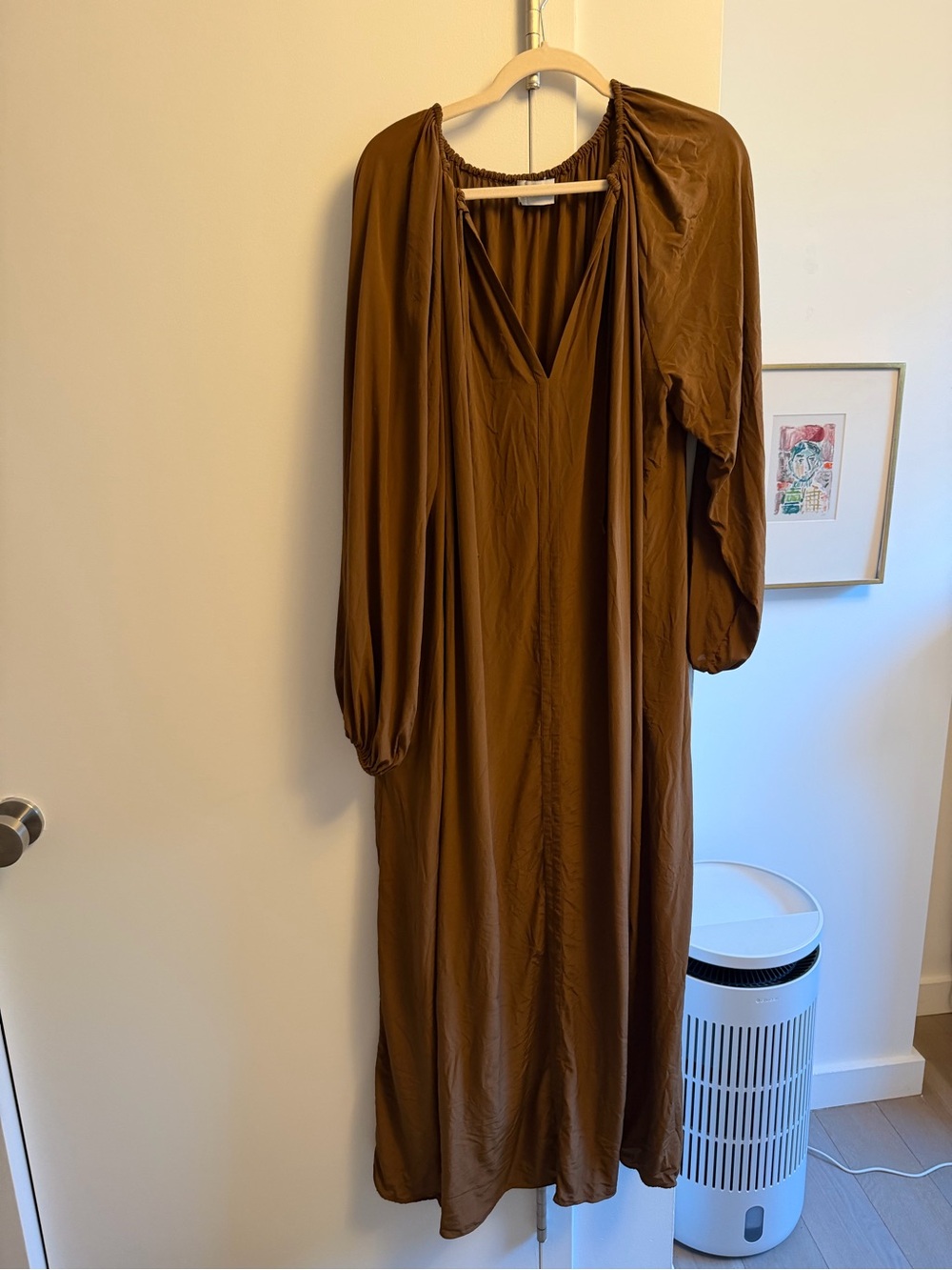 Brown silk dress Matteau. Small